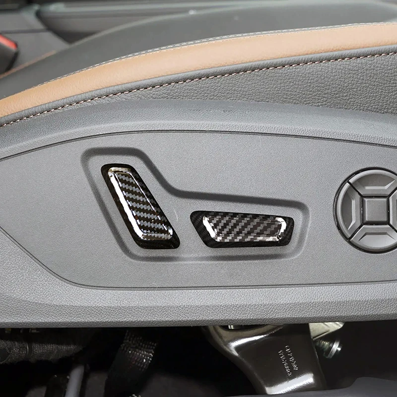 

Автомобиль для Audi Q3 2019-2022, кнопки регулировки сиденья, отделка, украшение, цветные наклейки из углеродного волокна, аксессуары для интерьера, наклейки