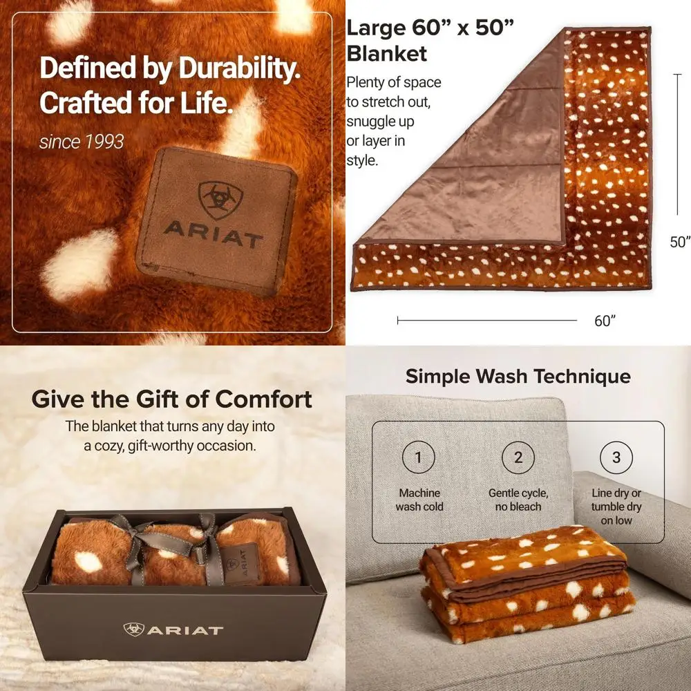 

50x60 Inches Comfy Soft Cozy Warm Fluffy Throw Blanket in Beautiful Gift Box