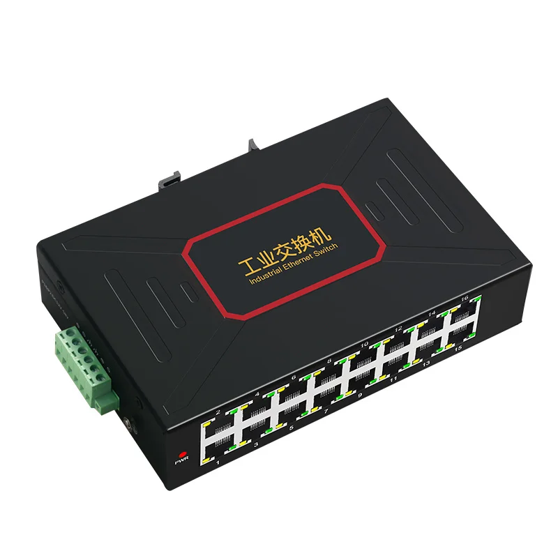 Fonte original da fábrica 16 portas ethernet industrial switches 10/100mbps rj45 interruptor de rede