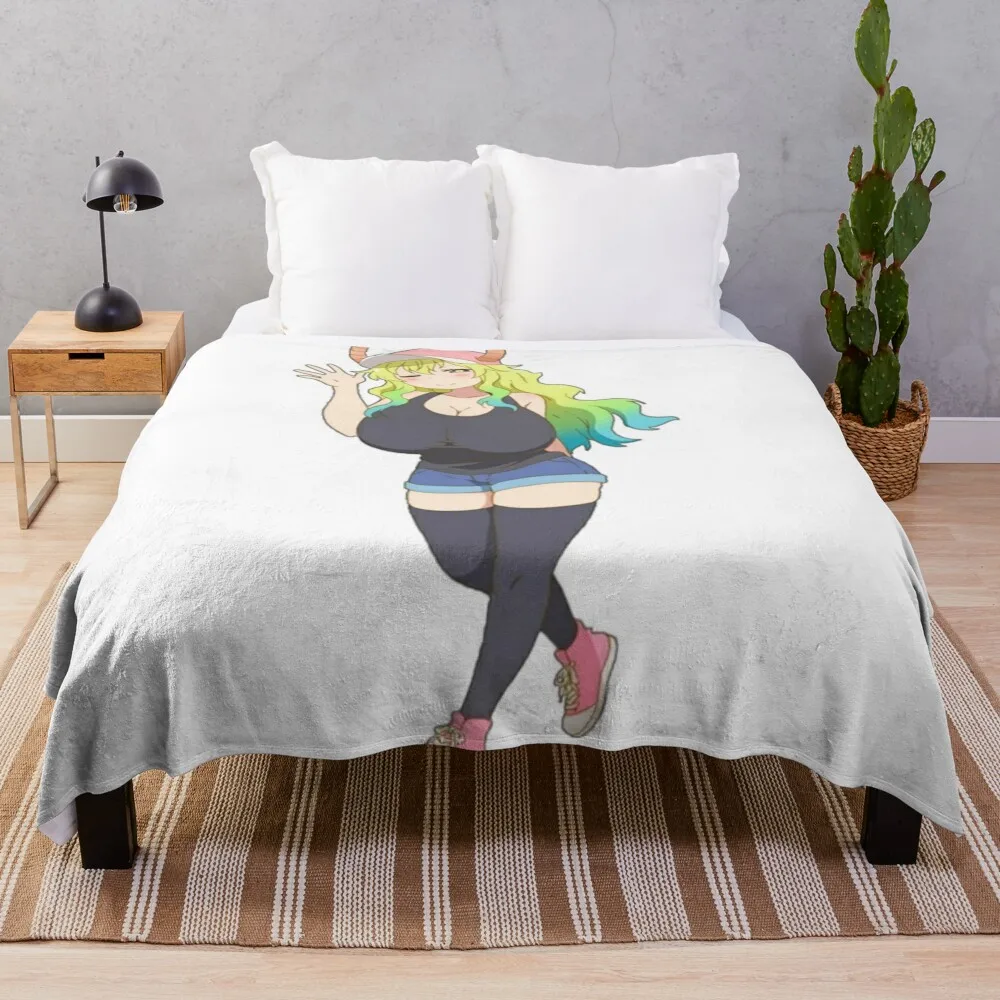 Lucoa Kobayashi Maid Dragon Throw Blanket manga Beach Heavy Custom Blankets