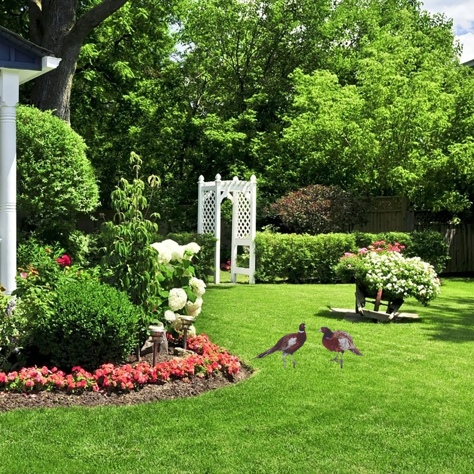 2 قطعة حصة حديقة الدراج واقعية ساحة زخرفة دائم ديكور الحديقة لسياج الفناء في الهواء الطلق حديقة ديكور الأرض المقابس