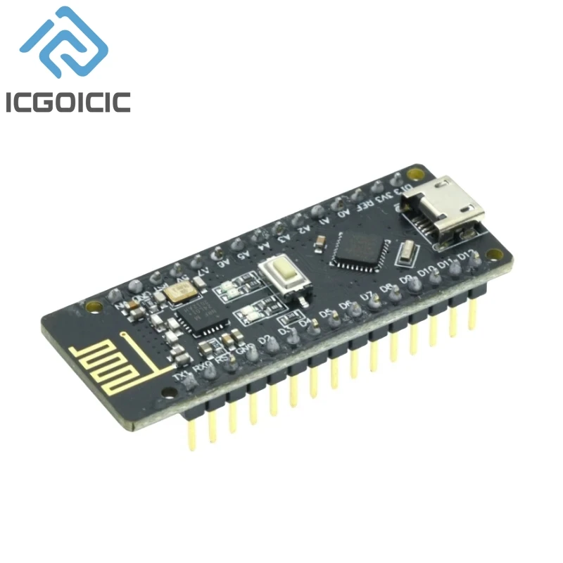 RF-Nano for Arduino Nano V3.0, Micro USB Nano Board ATmega328P QFN32 5V 16M CH340, Integrate NRF24L01+2.4G wireless