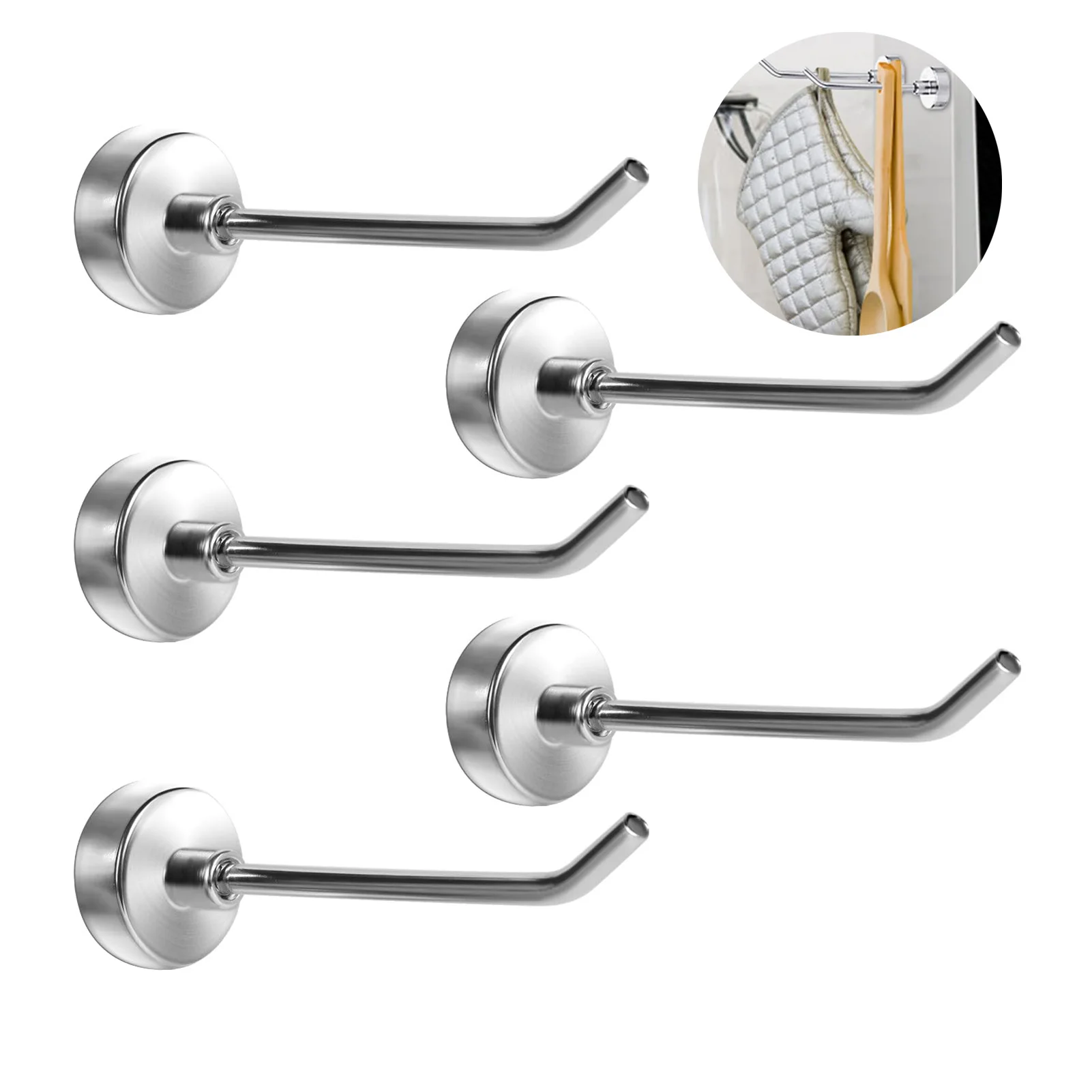 5 Stück Magnetische Haken, Hochleistungs-Magnethaken, Schwarze Starke Neodym-Magnethaken für Kühlschrank, Grill, Schließfach