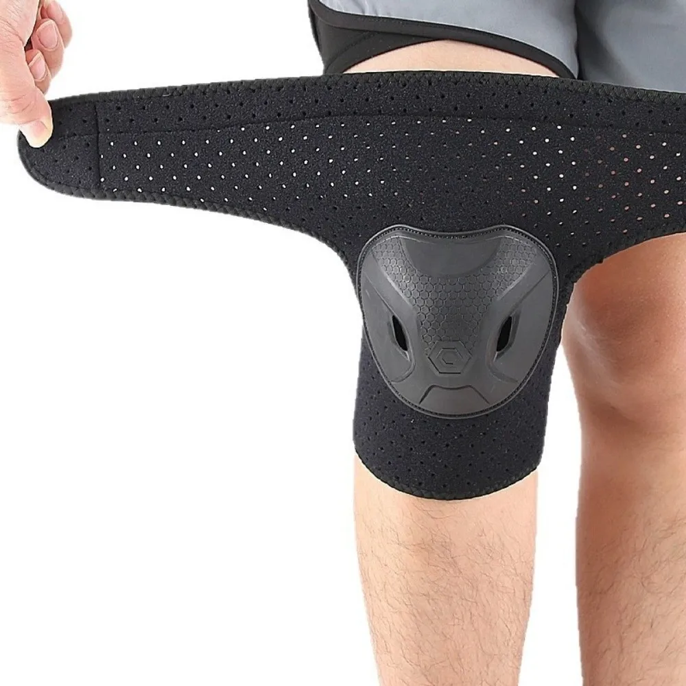 Safety Sports Knee Pads Adjustable Straps Hard Cap Knee Support Protector Non-Slip Straps Double Strap Knee Sleeve Cycling
