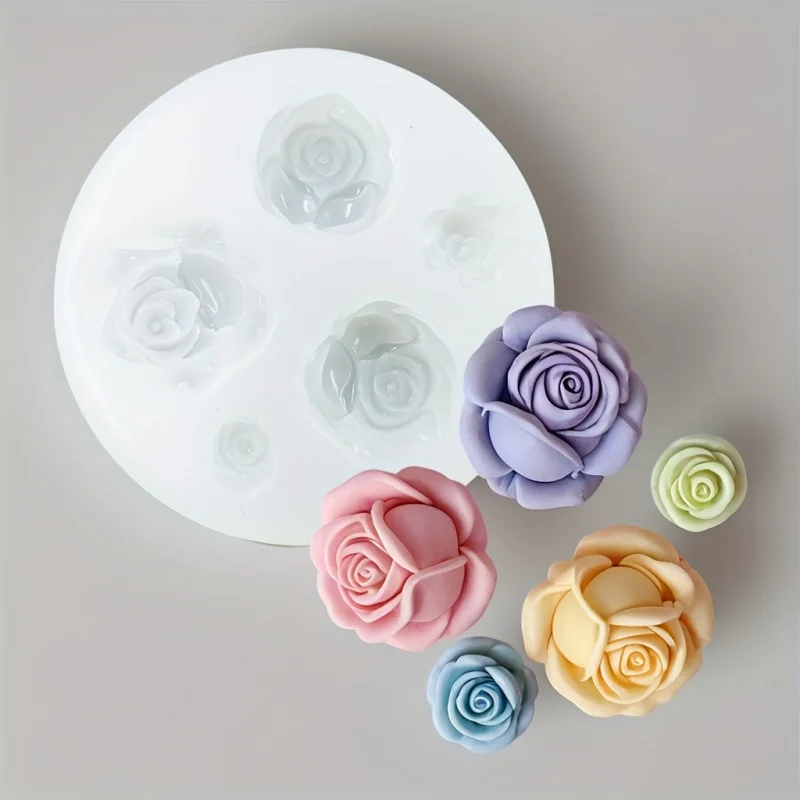 3D Rose Silicone Mo…