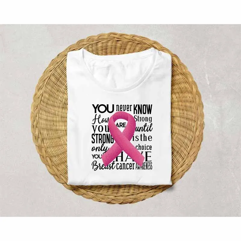 Tackle Cancer Print Sticker For Clothing T-Shirts Faith Women Heat Iron On Transfer Patches DTF Appliqued For Jacket Hooding