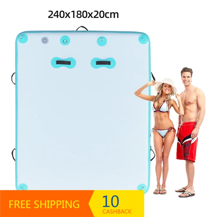 Factory Custom 5x7ft Inflatable Floating Dock Platform Raft Pad Swim Deck Water Play Amusement Equipment
