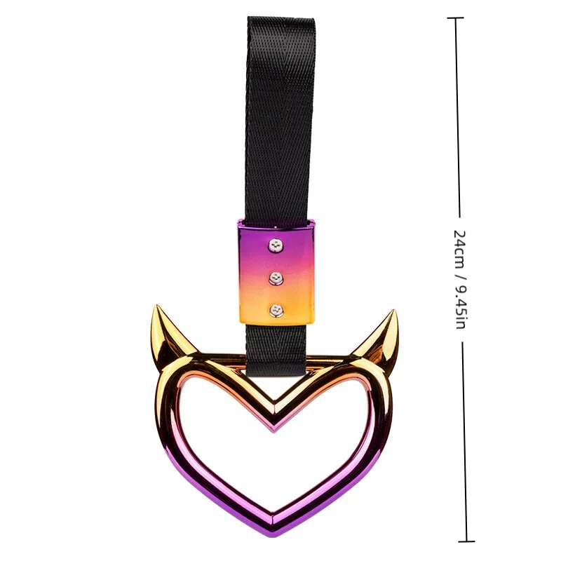 Colorful Car Tow Strap Train Bus Handle Hand Strap Tow Rope Heart Tsurikawa Ring Drift Charm Strap Drift Auto Front Tow Hook