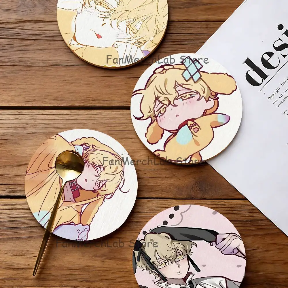 

A-Alien Stage Luka Round Coaster Non-slip table mat Insulated Coasters Kitchen Dining Room Tabletop Decor