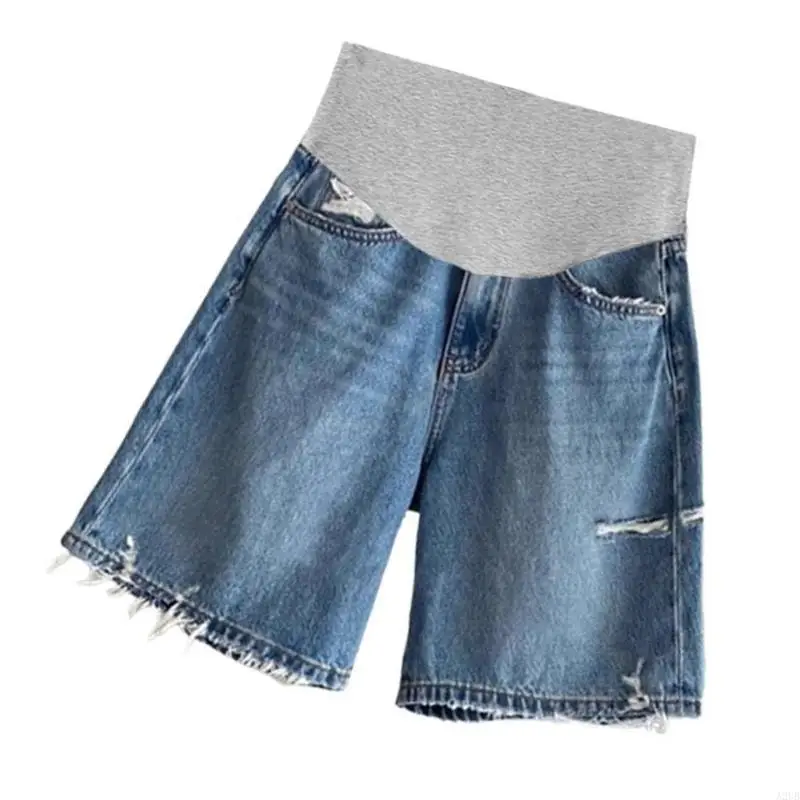 Ultradünne Umstandsshorts mit bequemem Design mit hoher Taille für schwangere Frauen, Sommer-Freizeitkleidung, atmungsaktiv – Detail 3