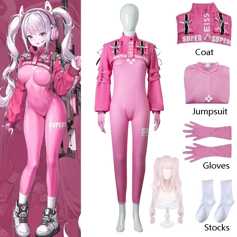 NIKKE Alice Cosplay Die Göttin von Victory Sexy Kostüm Frauen Spiel Schöne Uniform Overall Jacke Mantel Handschuhe Halloween Kleidung