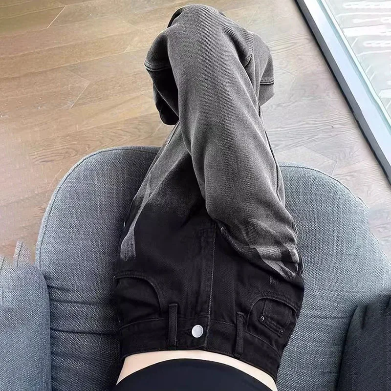 Genuine Tie-dyed Straight-leg Jeans Women, New High-waisted Floor-Length Pants Female, Casual Denim Wide-leg Trousers 4XL 5XL