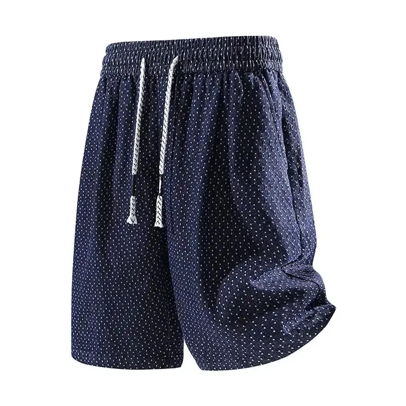 

Новые мужские шорты из стираного хлопка, лето 2026, модный дизайн с точечной текстурой, прямой крой, свободные, длиной до колена
