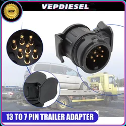 1p Brand New 13 To 7 Pin Plug Car Truck Caravan Electric Adapter Towbar Socket Connector for European Standard Trailer Converter