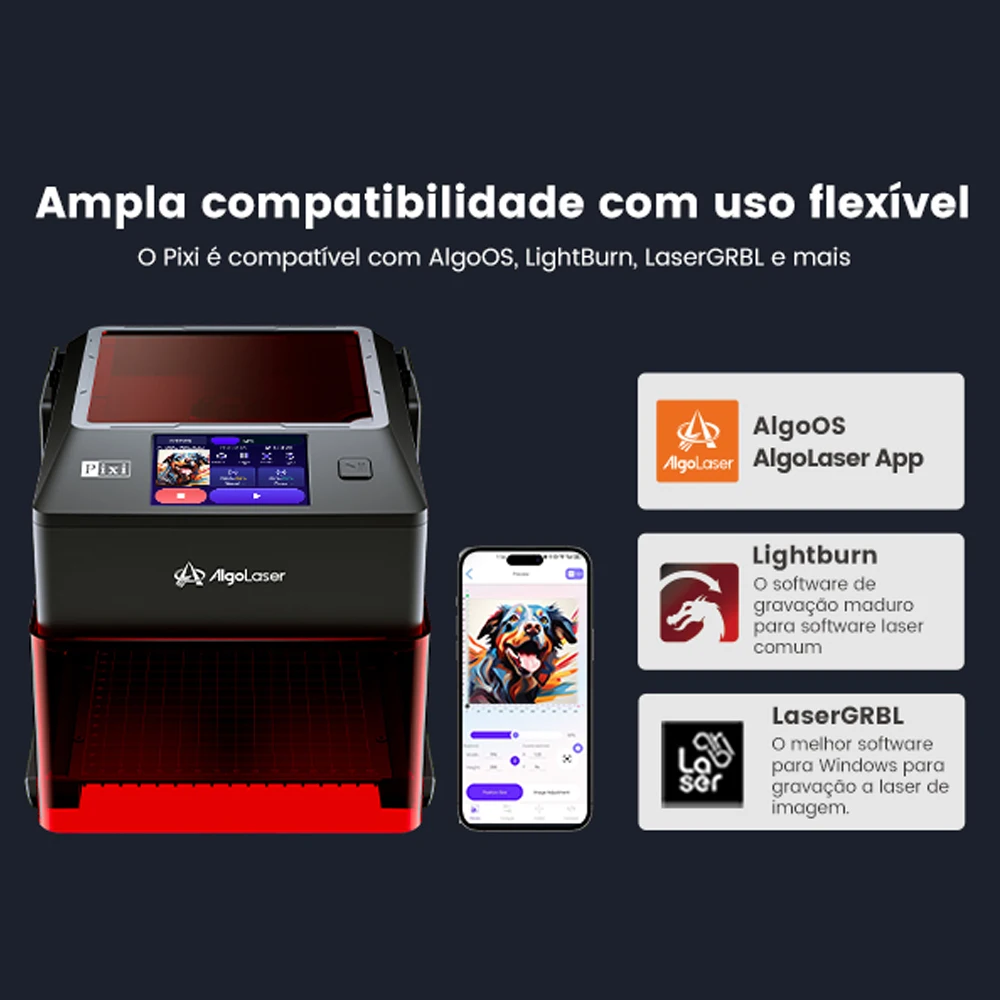 AlgoLaser 3W Smart Engraving Machine Closed Box Machine Handwriting Screen with AlgoType/AlgoSketch Functions for new Beginners