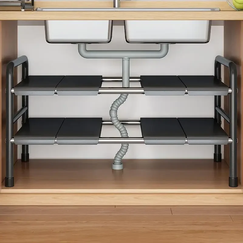 

Cabinet Dishes Sink Kitchen Expandable Under Holder 2 Rack Bathroom Tier Shelves Storage Organiser Shelf