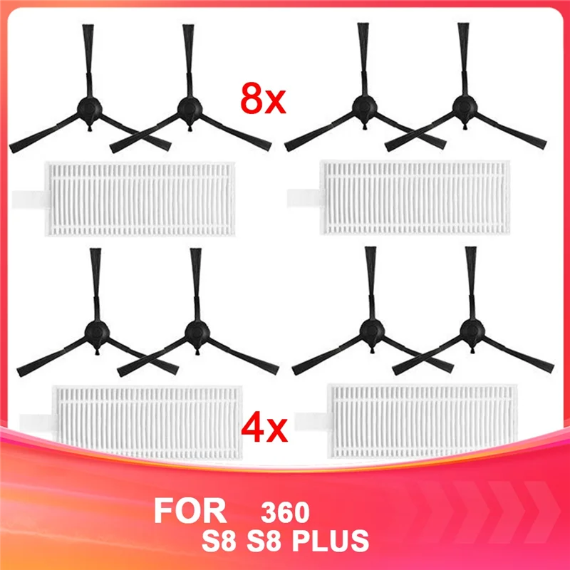 Qihoo 360 ロボット掃除機 S8 S8 PLUS フィルターサイドブラシキット交換用消耗品に適しています