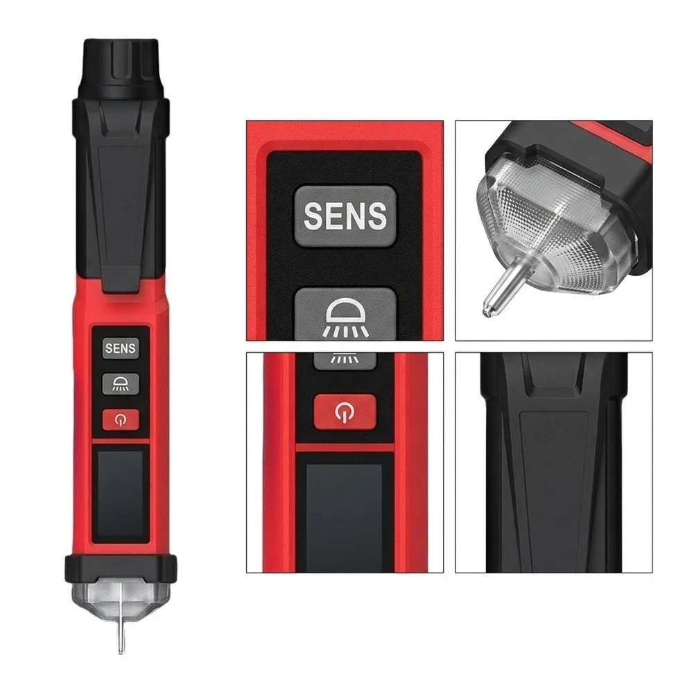 Non-Contact Voltage Tester HT102B Dual Color Backlit Display, 12-1000V/70-1000V Sensitivity With Auto Shutdown