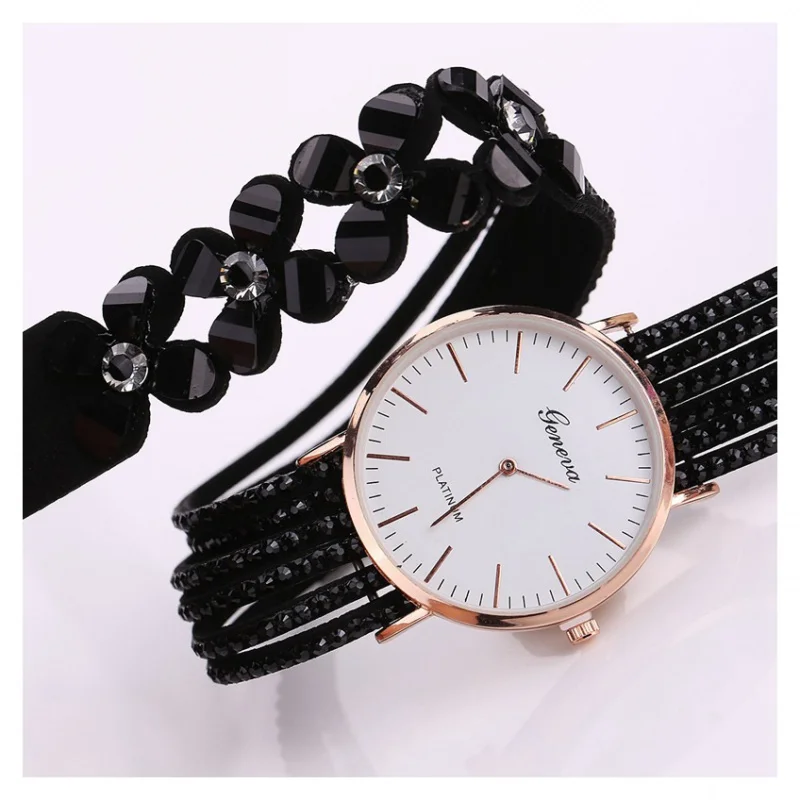 Border Supply-Reloj de pulsera para mujer, reloj de bobinado de correa larga Geneva, reloj de estudiante, envío directo