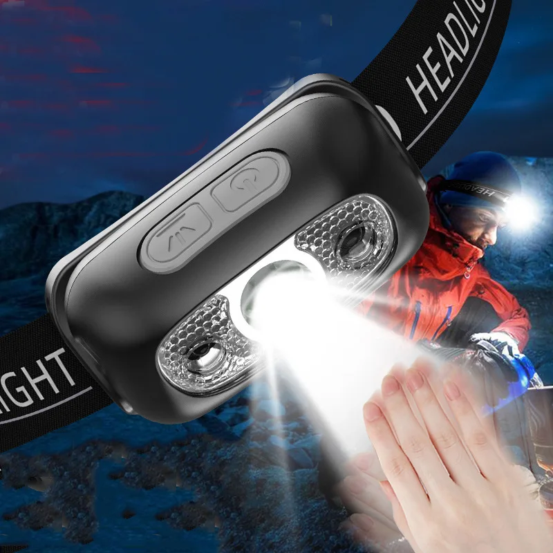 Waterproof Led Camping Headlamp Fishing XPG Sensor Headlamp Built in Battery USB Rechargeable Outdoor Portable Night Light