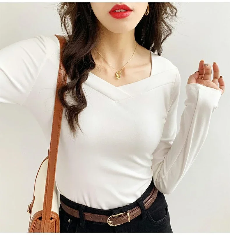 Lente Mode Blouse Vrouwen Bloemblaadjes Kraag Lange Mouw Zwart Shirt Sexy Sleutelbeen Dames Vintage Elegante Tops T-Shirts Voor Vrouwen