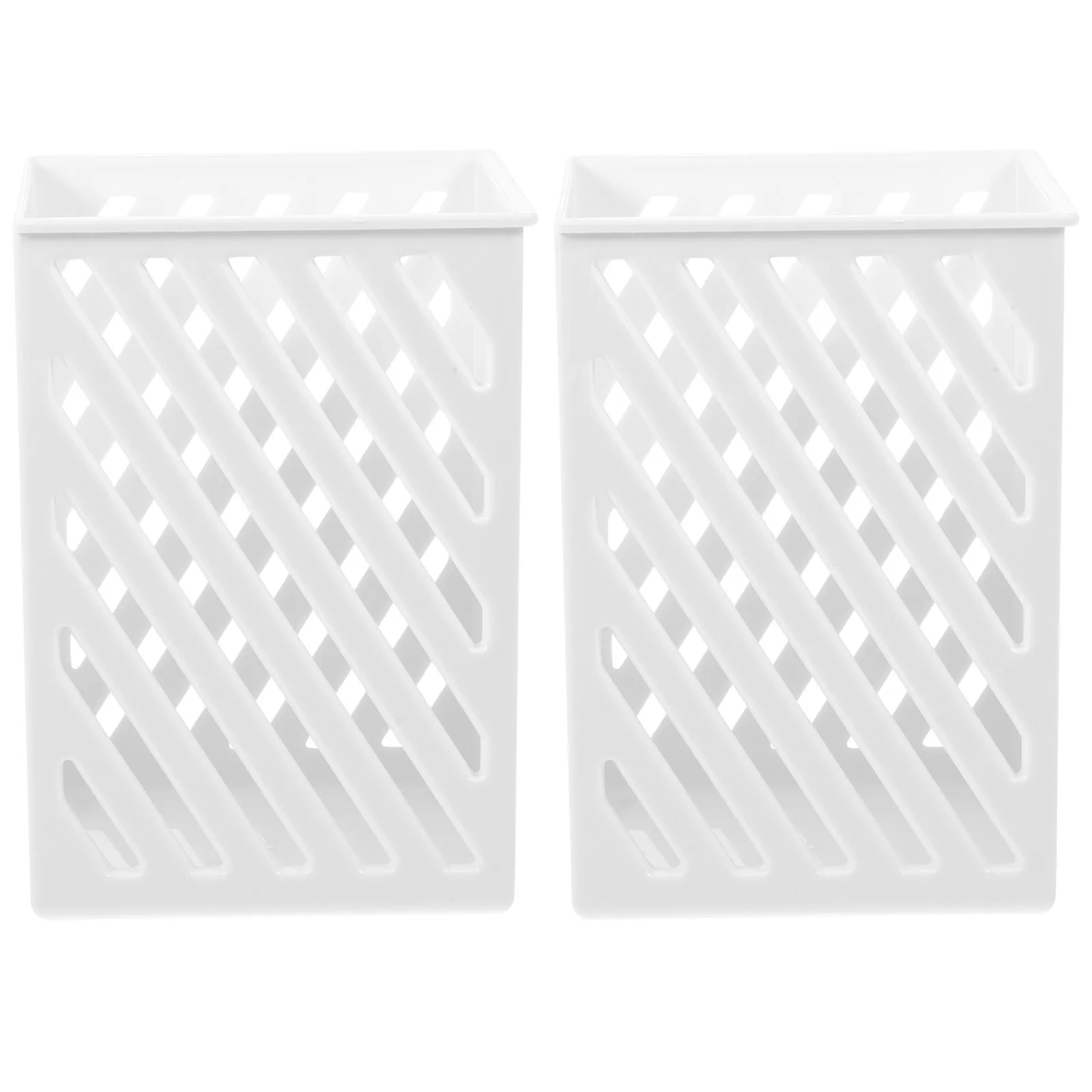 

2pcs Wall Mount Pen Holder Sturdy Plastic Makeup Brush Rack Desk Organizer Bathroom Accessory Household Decor Gift Idea File