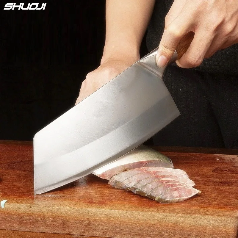 Japanese Kitchen Cleaver Knife Laser Damascus Vein Cooking Knives 4Cr13 Stainless Steel Chef Slicing Knives 7.8