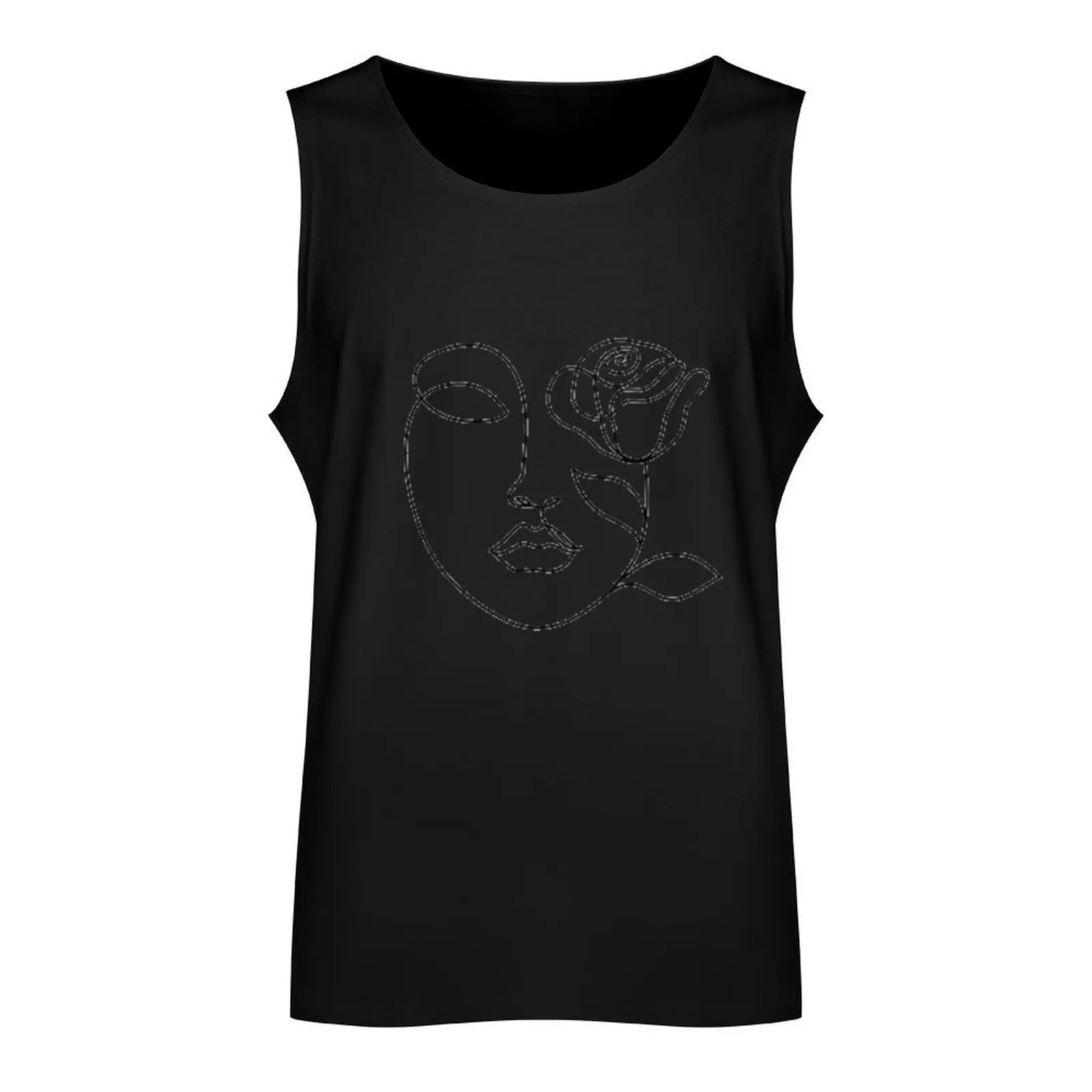 line art - woman Tank Top sleeveless Men's t-shirts singlets for men Sleeveless T-shirt Bodybuilding clothing man