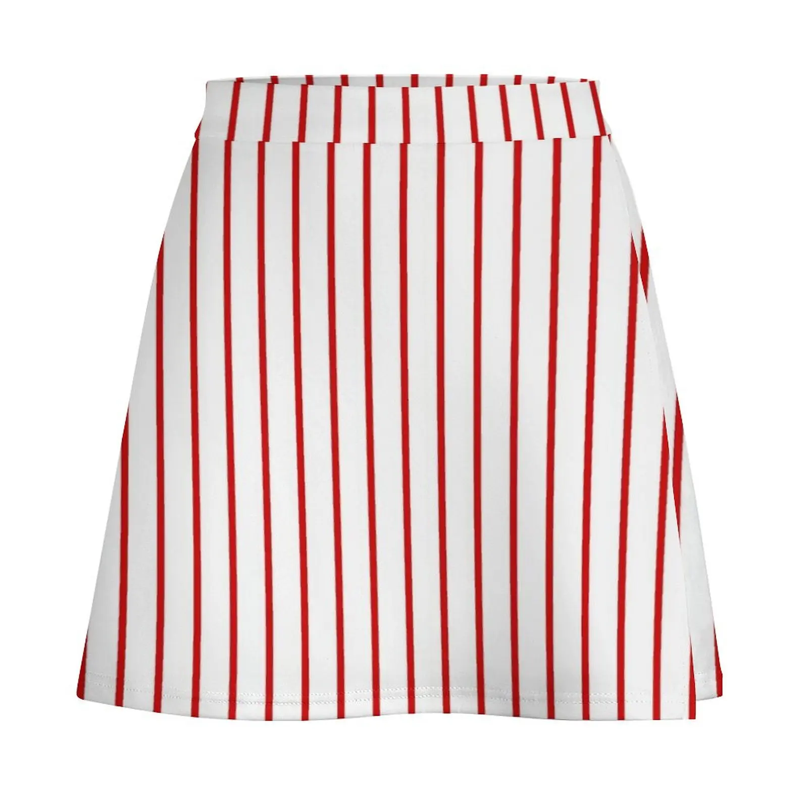 Red and White Pinstripe Pattern | Mini Skirt modest skirts for women luxury women skirts Mini Skirt