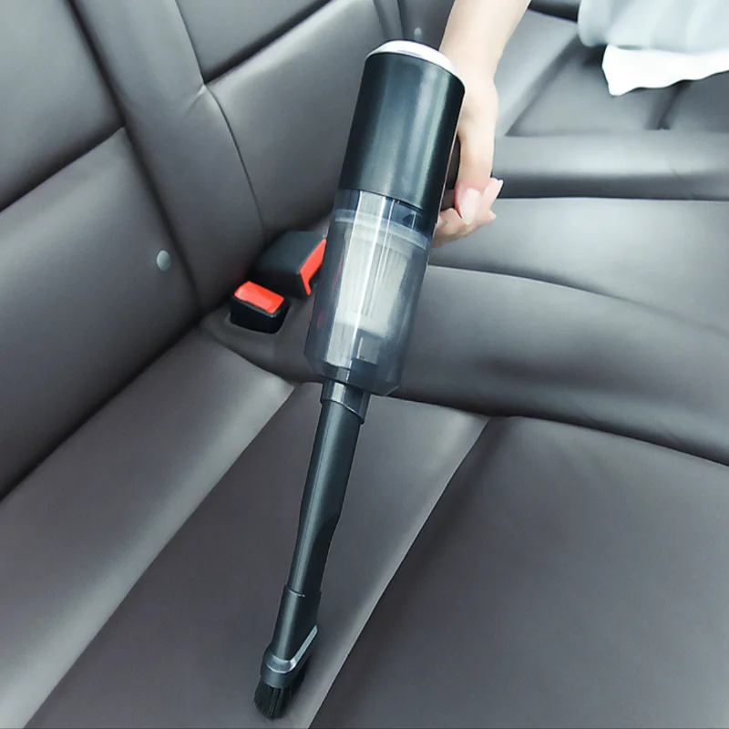 

6KPa Cordless Handheld Vacuum Cleaner, 2000mAh Dual Battery, Wet & Dry Cleaning, Compact ABS Design, Transparent Dust Cup, USB R