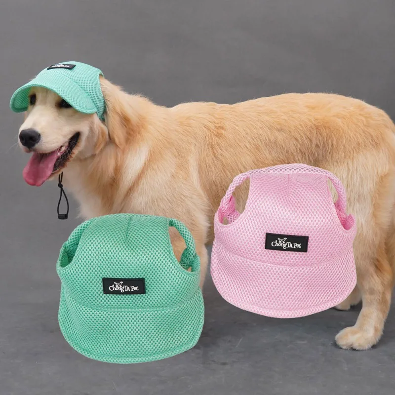 

Factory Supply Adjustable Cute Summer Mesh Sports Hat Breathable Baseball Cap Ear Holes for Pets Sunshade Cap for Christmas