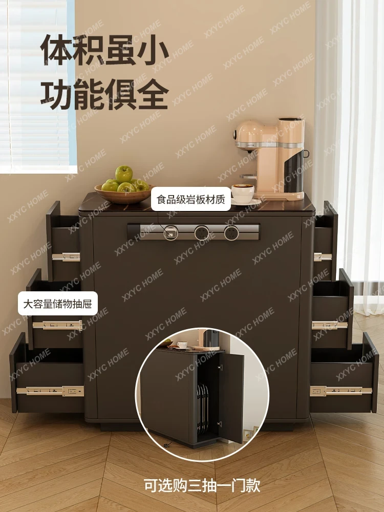 Household Movable Dining Table Integrated Stone Plate Meal Side Guide Table Cabinet