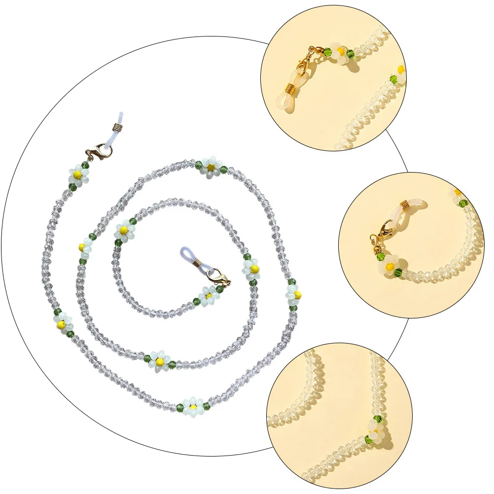 

1Pcs Eyeglasses Chain Crystal Beads Stylish Mask Anti-Lost Hanging Chain Multi-Purpose Glasses Necklace Anti-Fall Lanyard