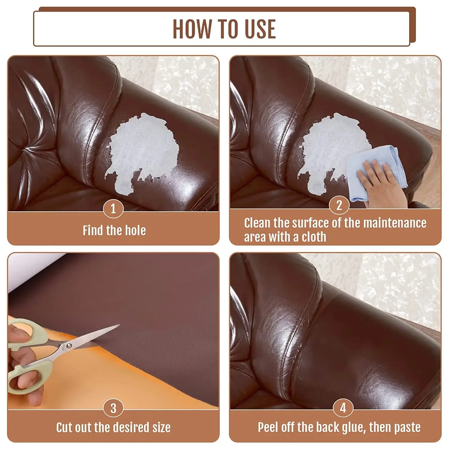 Self-adhesive Leather Repair Tape for Sofa Car Seat Handbag Jacket Furniture Shoe First Aid Patch Leather Patch DIY Leather