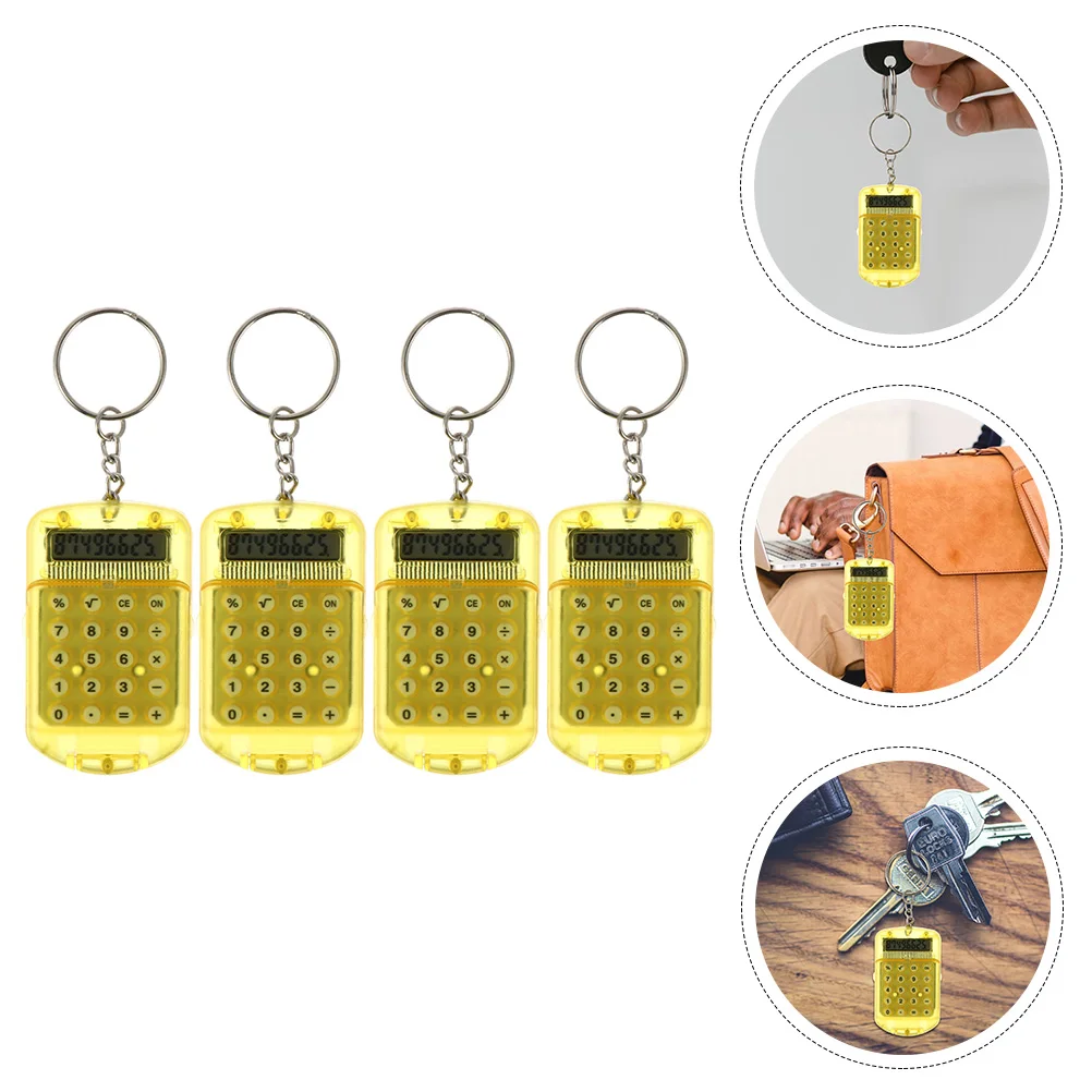 Mini llavero con calculadora portátil, tamaño de bolsillo, Material ABS Digital, 8 dígitos, LCD, aritmética, accesorios para estudiantes