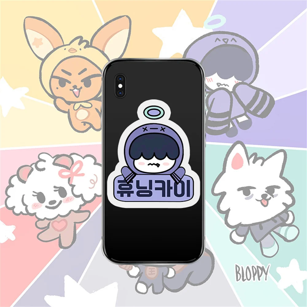 Kpop Cartoon Avatar Phone Stand 5.5CM Transparent Retractable Bracket Lazy Phone Ring HueNingKai Yeonjun Fans Birthday Gift