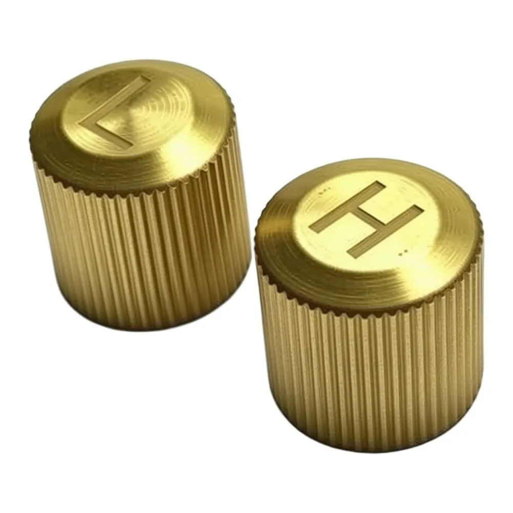 Brass Valve Cap AC Valve Cap High And Low Pressure Gold Finish Design AC System Valve Cap Valve Cap For Car AC Maintenance