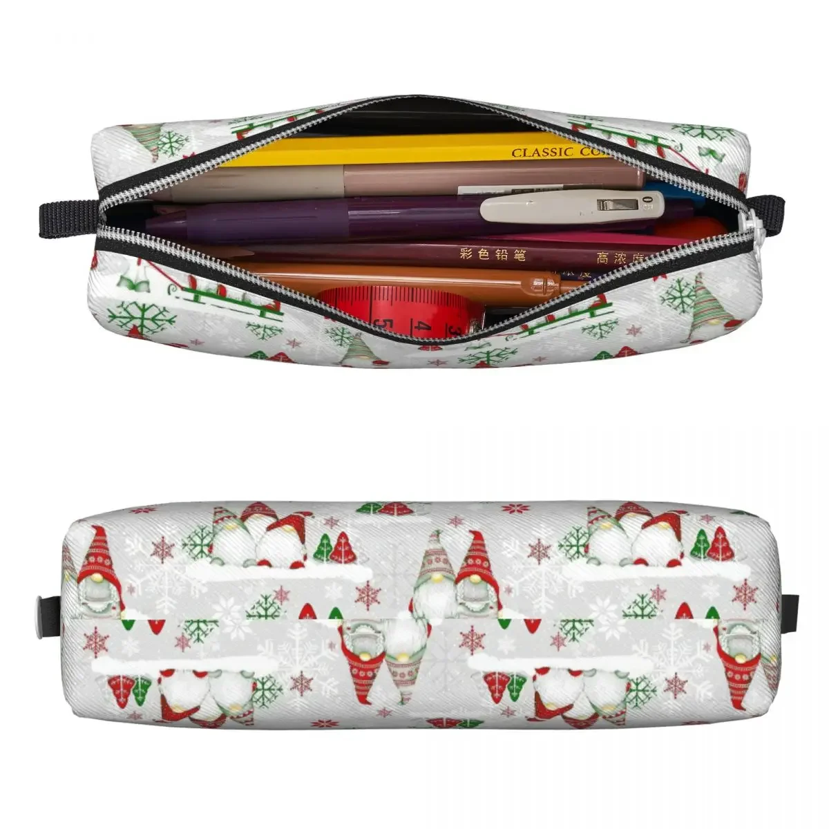 Merry Christmas Gnomes Pencil Case Nordic New Year Pencilcases Pen for Girl Boy Big Capacity Bag Students School Gift Stationery