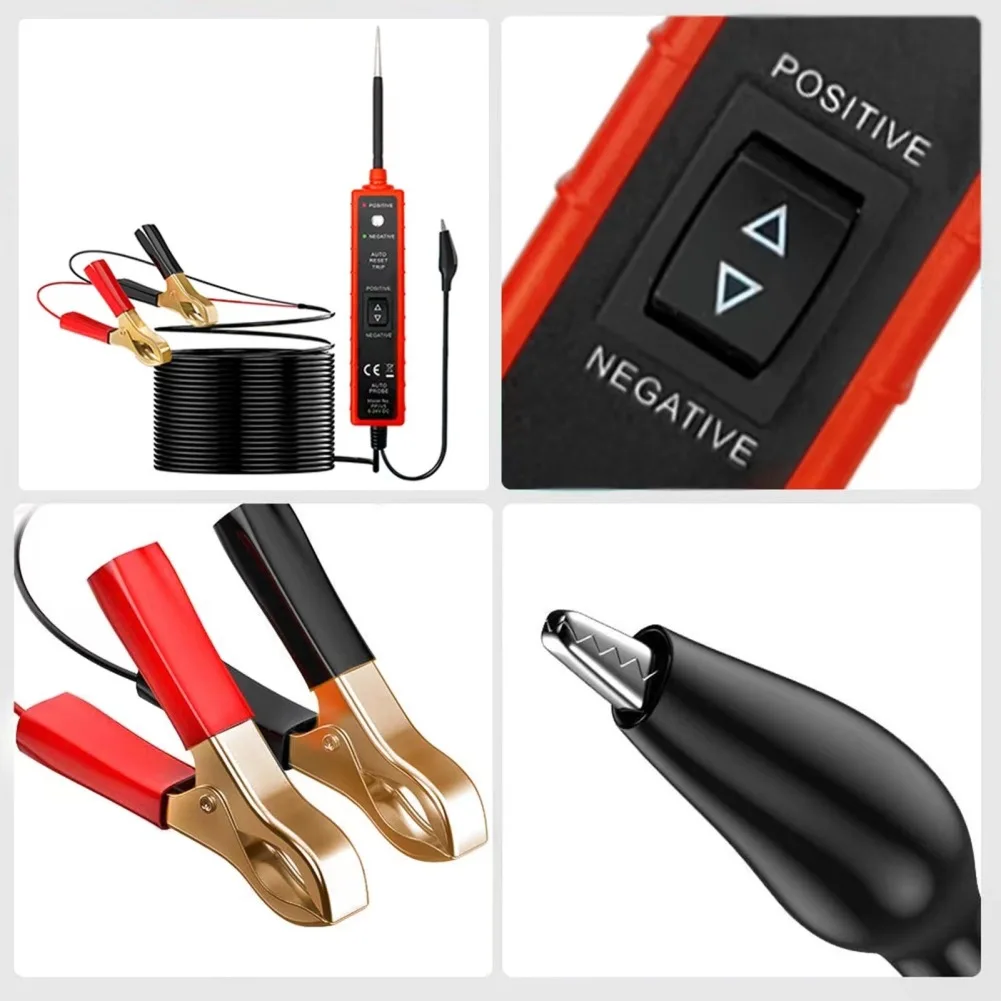 EM285 Power Circuit Probe Tester 6-24V Test Light Electrical Diagnostic Tool Multifunctional Automotive Circuit Finder