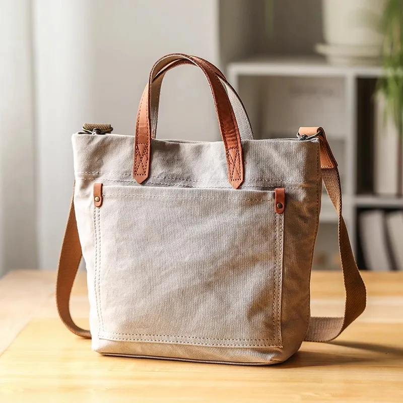 

Japan Style Cotton Canvas Tote Bag for Women Casual Chic Shoulder Bag Lightweight Crossbody Handbag Minimalist Durable Hand Bag