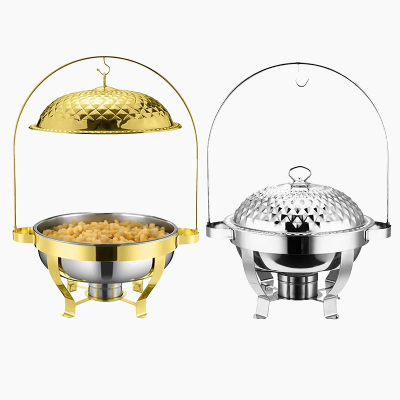 

Manufacturer Customized Hotel Party Restaurant 4L, 6L, 8L, Stainless Steel Alcohol Heating Food Insulation Hot Pot