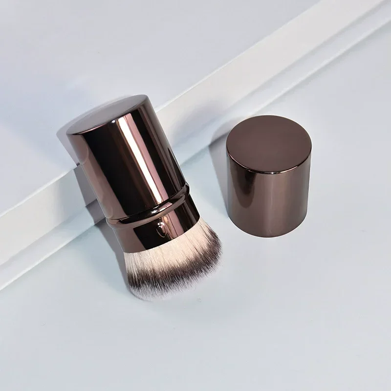 Einziehbarer Rougepinsel, Foundation-Pinsel, weiches, flauschiges Puder, Kontur-Make-up-Pinsel, tragbare Make-up-Tools