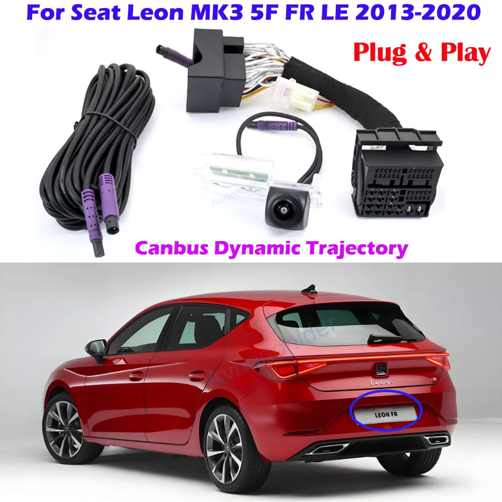 Canbus Dynamic Traject Rückfahrkamera für Seat Leon MK3 5F FR LE 2013–2019 2020 MQB-System OEM-Bildschirm Plug & Play Keine Codierung