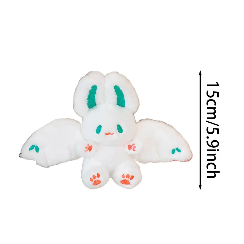 15cm Kawaii Bat Rabbit Plush Toys Cute Bat Rabbit Plush Pendant Keychain Backpack Decor Plushies Stuffed Animals Doll Kids Gift