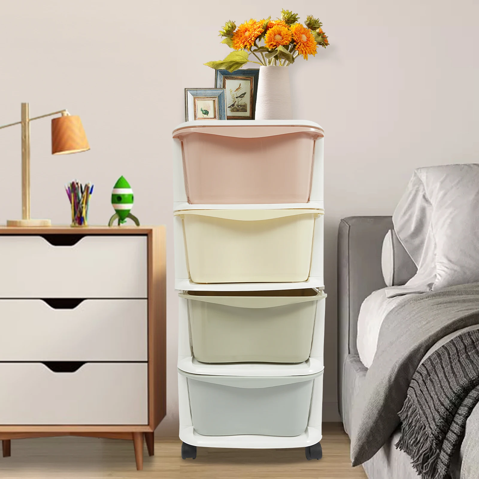 

4-Layer Gradient Storage Cabinet - Macaron For Home Living Room To Store