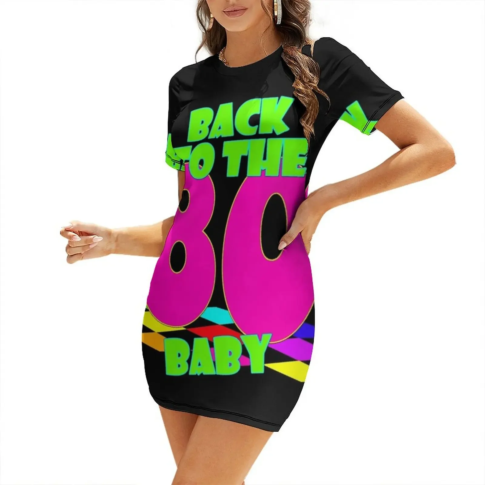 

Back to the 80's Short-Sleeved Dress dresses for prom sensual sexy dress for women women's fashion dresses Dress for girls