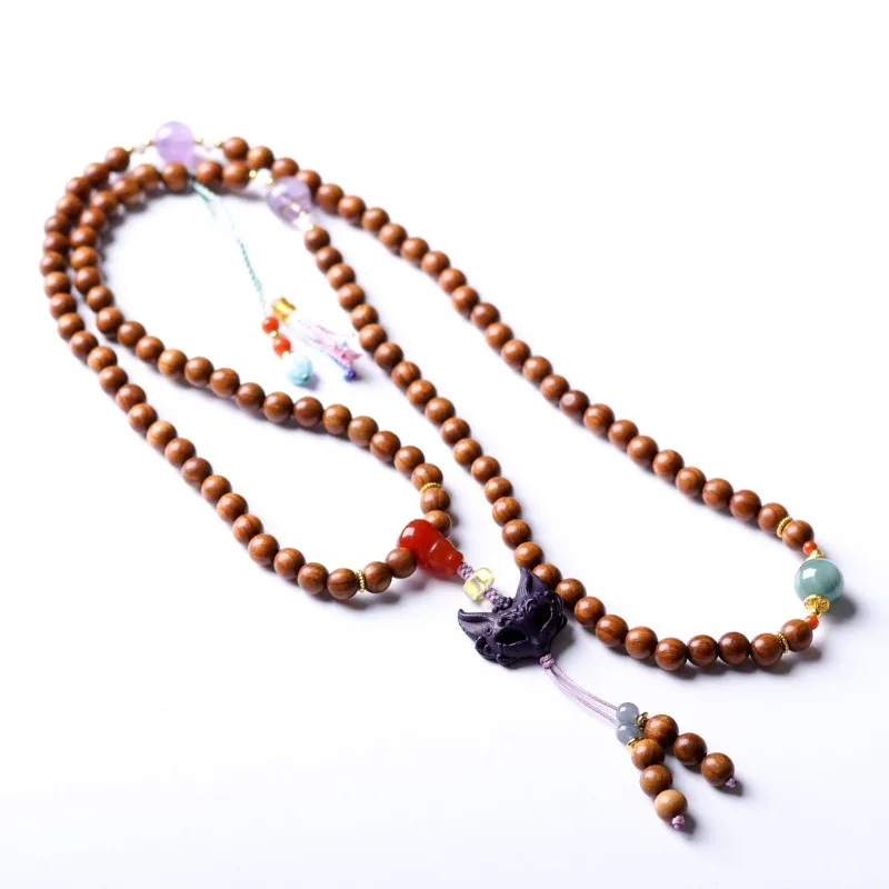 

Australian Old Mountain Sandalwood Purple Aura Multi turn Bracelet Natural Amethyst Beaded Bracelet Gifts