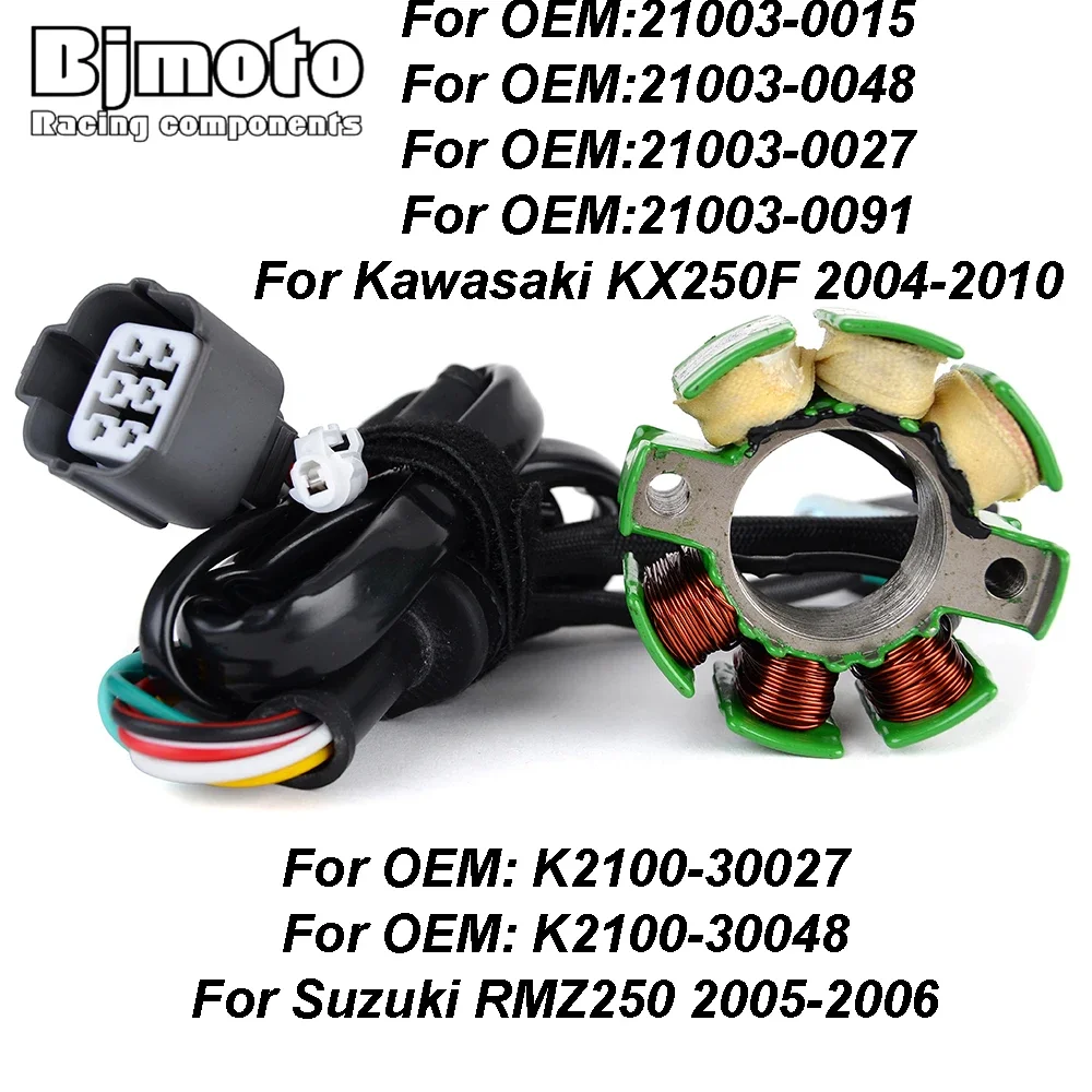 

For Suzuki RMZ250 2005-2006 Motorcycle Generator Stator Coil For Kawasaki KX250F 2004-2010 K2100-30027 K2100-30048