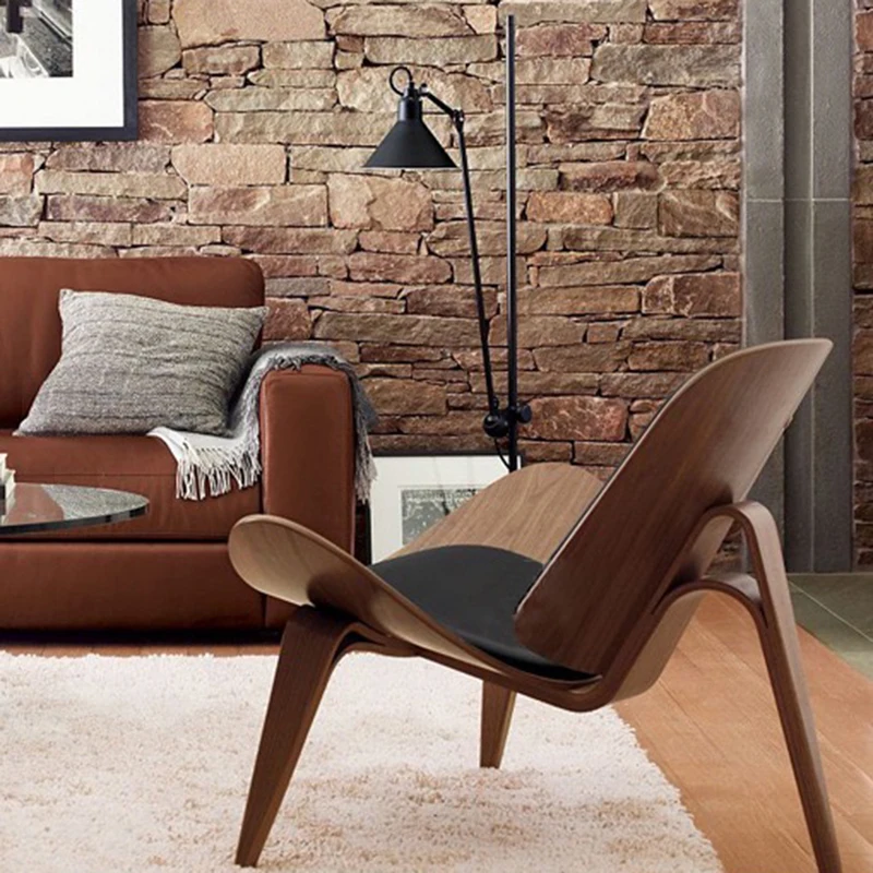 Danish designer chair shell chair smile chair Nordic leisure living room bedroom chair accent Sillas De Comedor furniture image 3