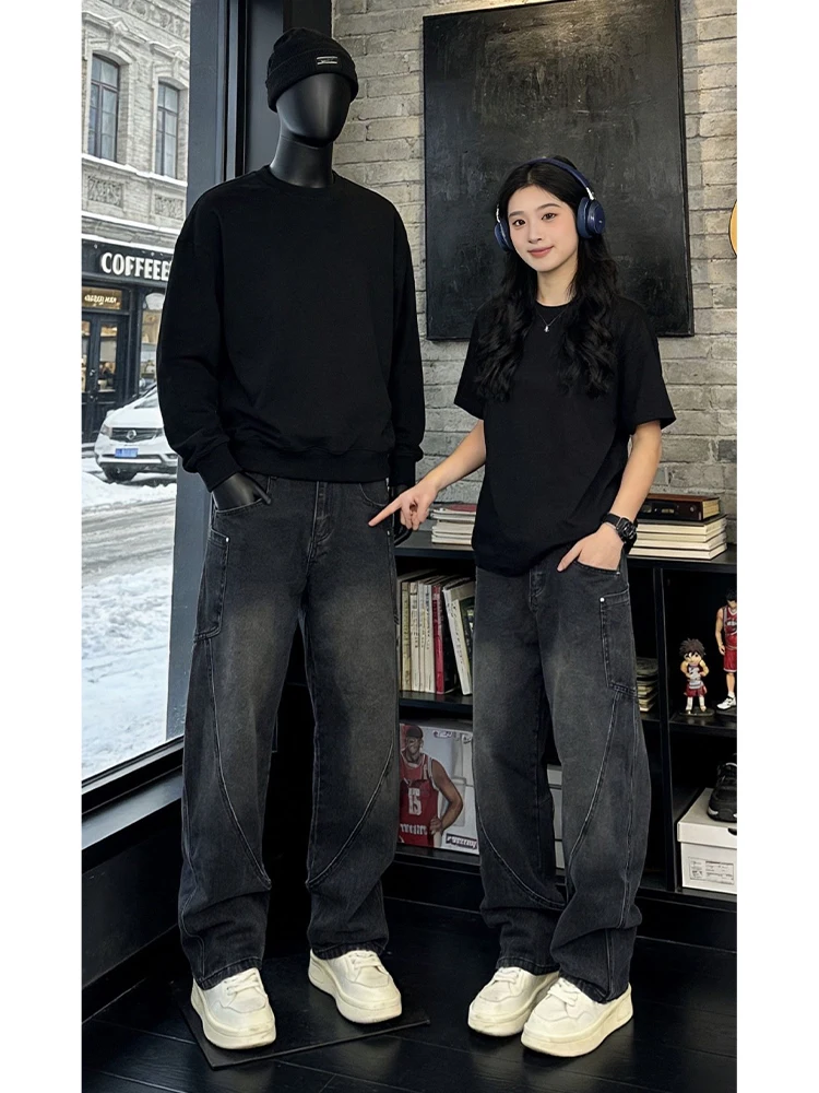 

Мужские зимние джинсы Bla Slanted Cut Knife в американском стиле, слегка расклешенные, прямые, высококачественные рабочие брюки